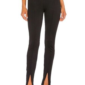 Amanda Uprichard Multa Pants in Black Ribbed Fabric